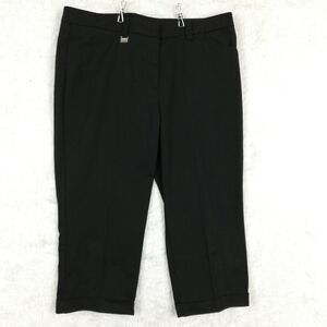 Zac & Rachel Womens Pants Trouser Crop Black Slash Pocket Flat Front‎ 14